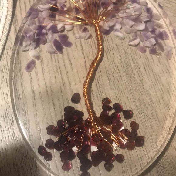 Resin tree of life with amethyst chips inside. - Picture 1 of 3